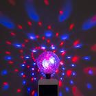 Световой прибор «Двойной диско-шар» 7 см, 4 коннектора, свечение RGB, 5 В - фото 3504460