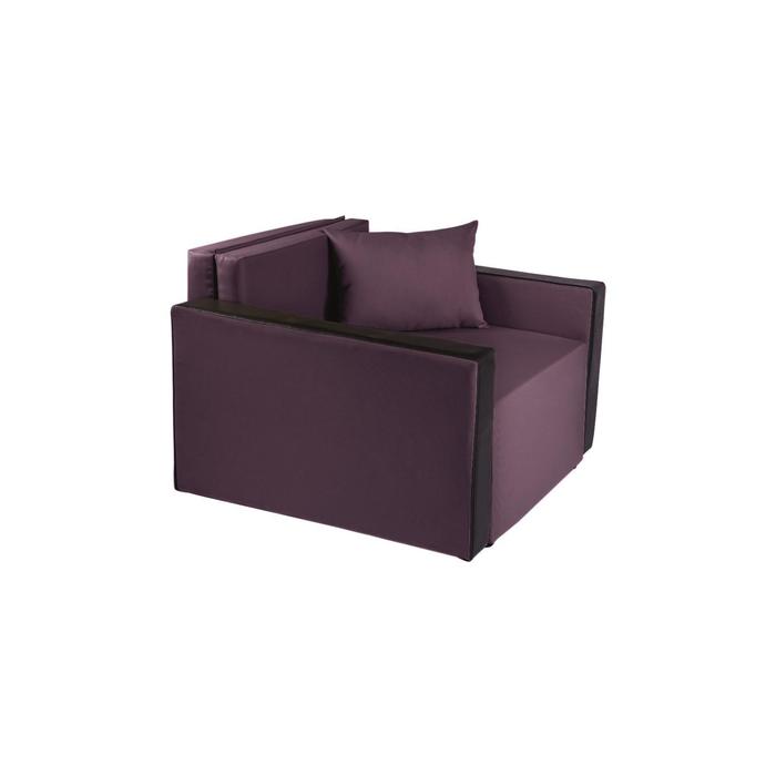 Кресло- кровать "Милена-2" PLUM/Экокожа черная - Фото 1
