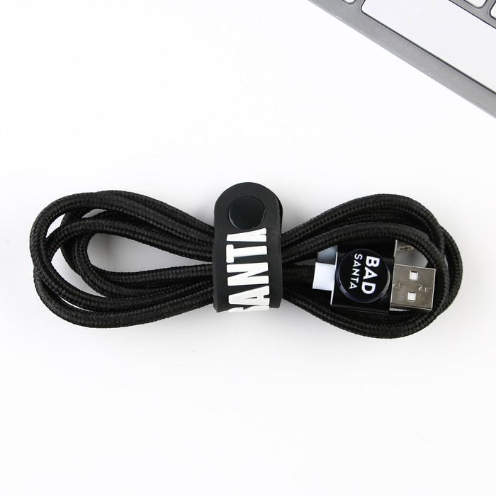 Набор держатель для провода+кабель micro USB «Новогодняя»,1А, 1м - фото 51451369