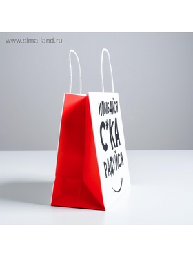 Пакет подарочный, упаковка, «Улыбайся», 22 х 22 х 11 см