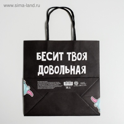 Пакет подарочный, упаковка, «Бесит», 22×22×11 см