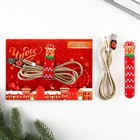 Набор держатель для провода+кабель micro USB «Чудес в Новом году», 1А, 1м - фото 9087672