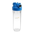 Корпус для фильтра "Аквабрайт" АБФ-10-34, 3/4", для холодной воды, ключ и крепеж, прозрачный - фото 300121070