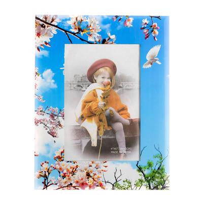 Фоторамка стекло 10х15 см "Цветущая яблоня и голуби" 17х22 см