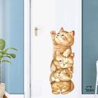 Наклейка пластик интерьерная на дверь "Котята-непоседы" 58х22 см - фото 321688635