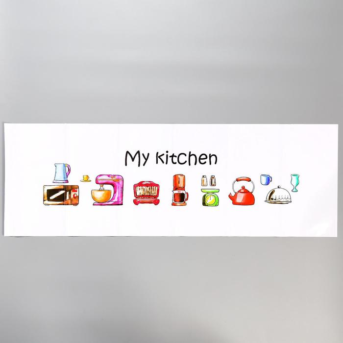 Наклейка на кафельную плитку "Кухонные приборы" 30х90 см - Фото 1