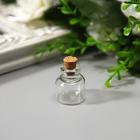 Баночка для хранения с пробкой, стекло, для творчества и декора, 3 мл, 2.5×2.2×2.2 см - Фото 1