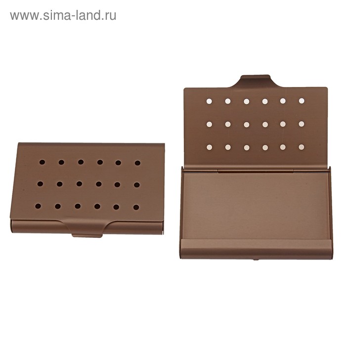 Визитница металлическая, горизонтальная, с перфорацией - Фото 1