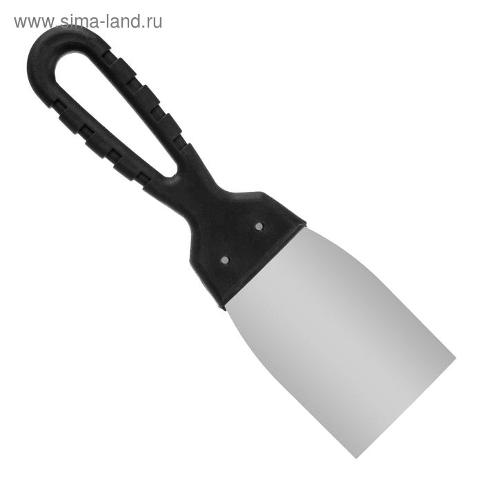 Шпательная лопатка "РемоКолор" 12-5-60, нержавеющая сталь, пластиковая рукоятка, 60х100 мм - Фото 1