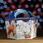 Новогодний подарок «Полярные звери» корзина малая 1500 г - Фото 1
