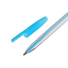 Набор ручек шариковых, 6 цветов, корпус прозрачный с цветными колпачками - Фото 3