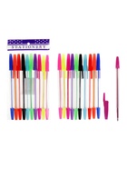 Набор ручек шариковых 10 цветов, корпус прозрачный, с цветными колпачками - Фото 2