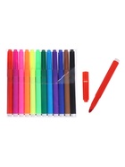 Фломастеры 12 цветов, толстые, вентилируемый колпачок, МИКС - Фото 1