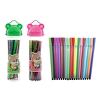 Фломастеры, 18 цветов, в пластиковом тубусе, вентилируемый колпачок, МИКС - Фото 1