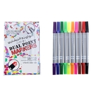 Фломастеры 10 цветов Двусторонние-круг-2мм/5мм,толстые,вентилируемый колпачок - Фото 1