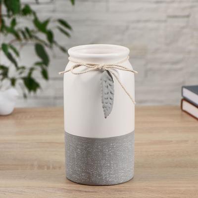 Ваза «Домашняя», бантик с листочком, 9×10×20 см, керамика, МИКС