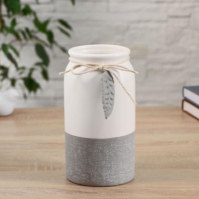 Ваза «Домашняя», бантик с листочком, 9×10×20 см, керамика, МИКС - Фото 1