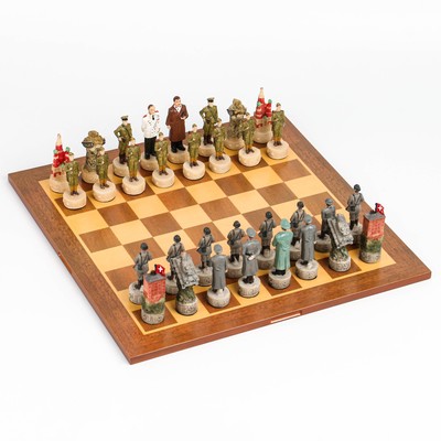 УЦЕНКА Шахматы сувенирные «Победные», МИКС, h короля=8 см, h пешки=6.3 см, 36×36 см