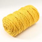Шнур для вязания 100% хлопок, ширина 5 мм 100м/450гр (Горчица) - Фото 2