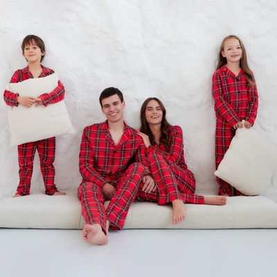 Пижама новогодняя женская (рубашка, брюки) KAFTAN «Клетка», размер 52-54