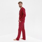 Пижама новогодняя мужская KAFTAN "Клетка", цвет красный, размер 54 - Фото 2