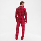 Пижама новогодняя мужская KAFTAN "Клетка", цвет красный, размер 54 - Фото 3
