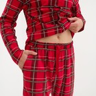 Пижама новогодняя мужская KAFTAN "Клетка", цвет красный, размер 54 - Фото 4