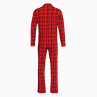 Пижама мужская: рубашка, брюки KAFTAN «Клетка», красная, размер 56 - Фото 13