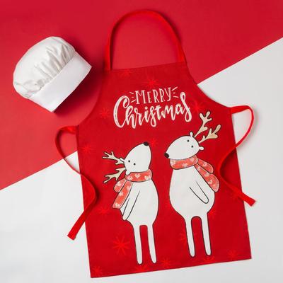 Набор фартук и шапка повара Этель Merry Christmas 46*60 см, 100% хлопок