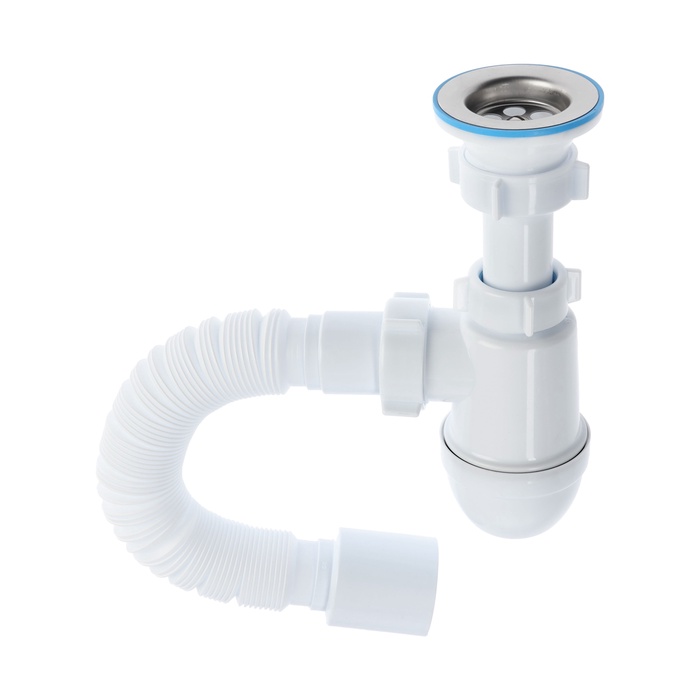 Сифон для мойки «АНИ Пласт» C0110, 1 1/2" х 40 мм, с гофрированной трубой 40×50 мм - Фото 1