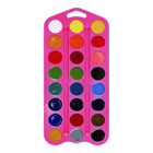 Акварель медовая 24 цвета, ЗХК «Цветик», без кисти, розовый пластиковый футляр, 27421676 - Фото 3