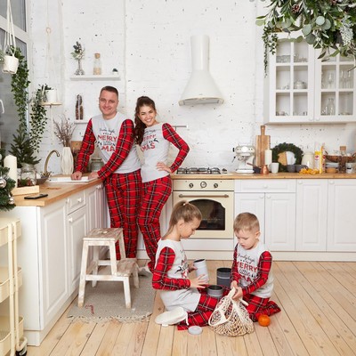 Пижама новогодняя женская (лонгслив, брюки) KAFTAN X-mas, размер 52-54