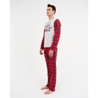 Пижама новогодняя мужская KAFTAN "X-mas", цвет красный, размер 50 - Фото 3