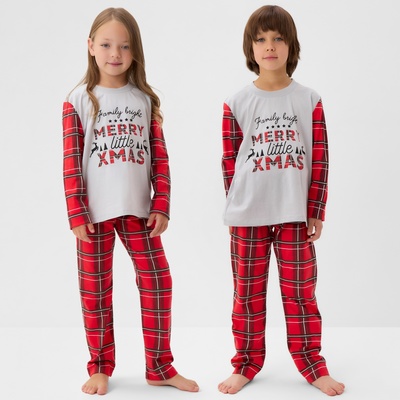 Пижама новогодняя детская: лонгслив, брюки, KAFTAN X-mas, рост 86-92 см