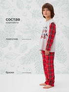 Пижама новогодняя детская: лонгслив, брюки, KAFTAN X-mas, рост 98-104 см - Фото 2