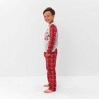 Пижама новогодняя детская: лонгслив, брюки, KAFTAN X-mas, рост 122-128 см - Фото 3