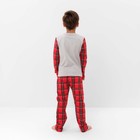 Пижама новогодняя детская: лонгслив, брюки, KAFTAN X-mas, рост 122-128 см - Фото 4