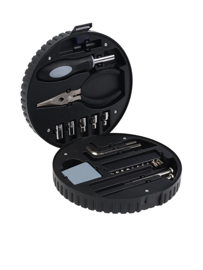 УЦЕНКА Набор инструментов ТУНДРА, подарочный пластиковый кейс «Колесо», 24 предмета