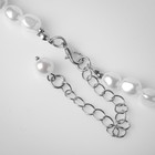 Колье «Цепь» жемчужные звенья, цвет белый в серебре, 30см - Фото 4