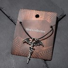 Кулон унисекс «Легенды» дракон с мечом, цвет чернёное серебро на чёрном шнурке, 60 см - фото 23800653