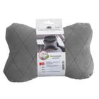 Подушка автомобильная косточка, на подголовник, велюр, серый, ромб, 16 х 24 см - Фото 4