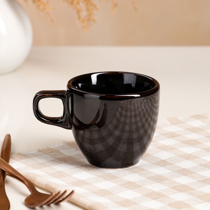 Чашка "Одесса", коричневая, керамика, 0.2 л - Фото 1