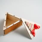 Коробка деревянная, 14.5×13.5×6.5 см "Новогодняя. Треугольник и ёлка", подарочная упаковка - Фото 4
