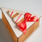Коробка деревянная, 14.5×13.5×6.5 см "Новогодняя. Треугольник и ёлка", подарочная упаковка - Фото 5