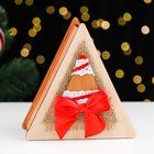 Коробка деревянная, 14.5×13.5×6.5 см "Новогодняя. Треугольник и ёлка", подарочная упаковка - Фото 8