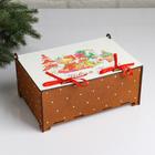 Коробка деревянная, 26.5×17.5×12 см "Новогодняя. Подарки в Новый год", подарочная упаковка - Фото 3