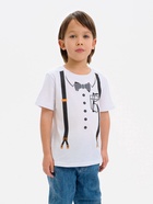 Футболка для мальчика KAFTAN «Подтяжки», белая, рост 86-92 см - Фото 2