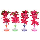 Светильник букет из 5 переливающихся алых лилий 33 см. - Фото 1