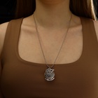 Кулон «Сова круглая» art, цвет серебро чернёное, 44 см - Фото 2