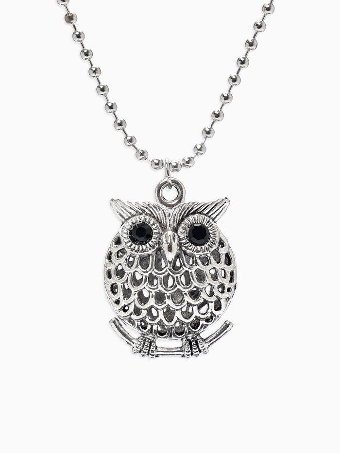 Кулон «Сова круглая», art, цвет серебро чернёное, 44 см